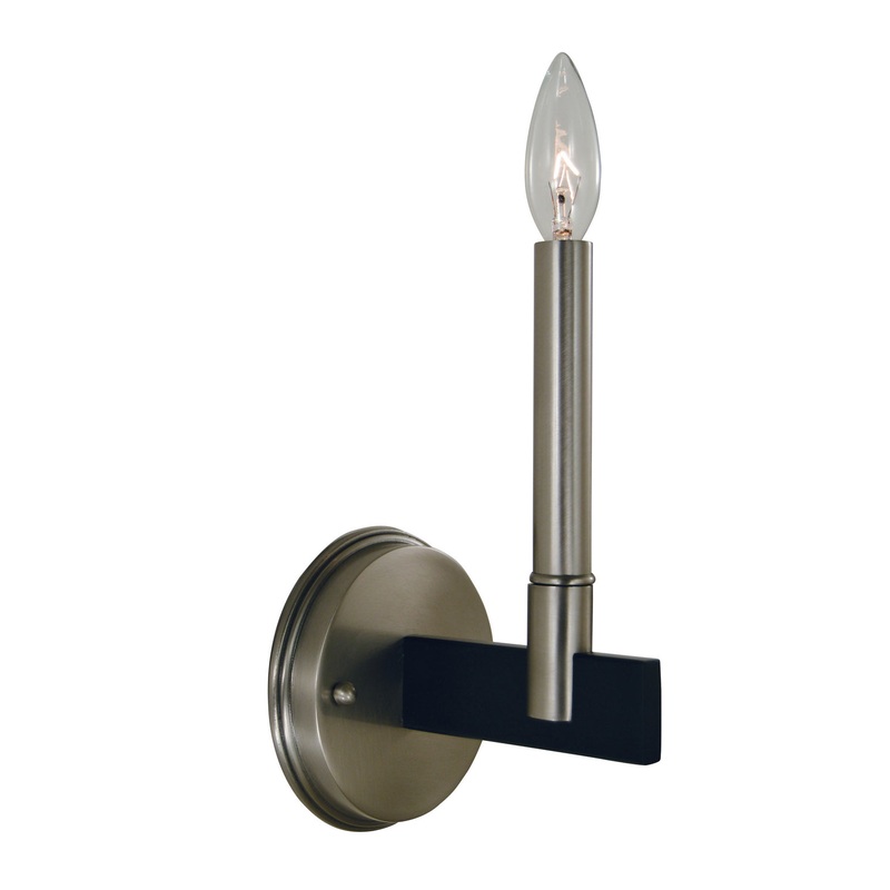 Framburg 5351 BN/MBLACK Jessica One Light Wall Sconce, Brushed Nickel/Matte Black