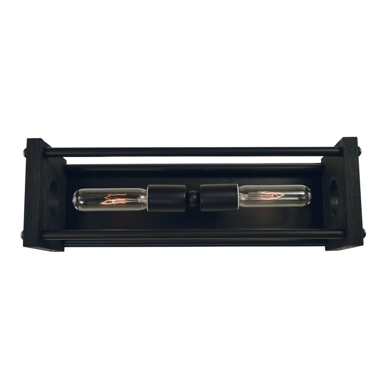 Framburg 5532 MBLACK Industria Two Light Wall Sconce, Matte Black