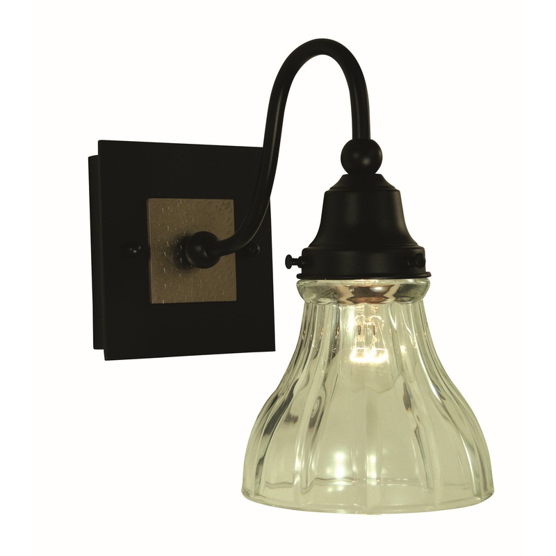 Framburg 5611 MBLACK/BN Houghton One Light Wall Sconce, Matte Black and Brushed Nickel