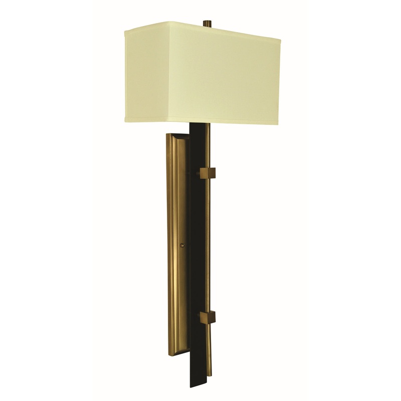 Framburg 5672 AB/MBLACK Sconces Two Light Wall Sconce, Antique Brass and Matte Black