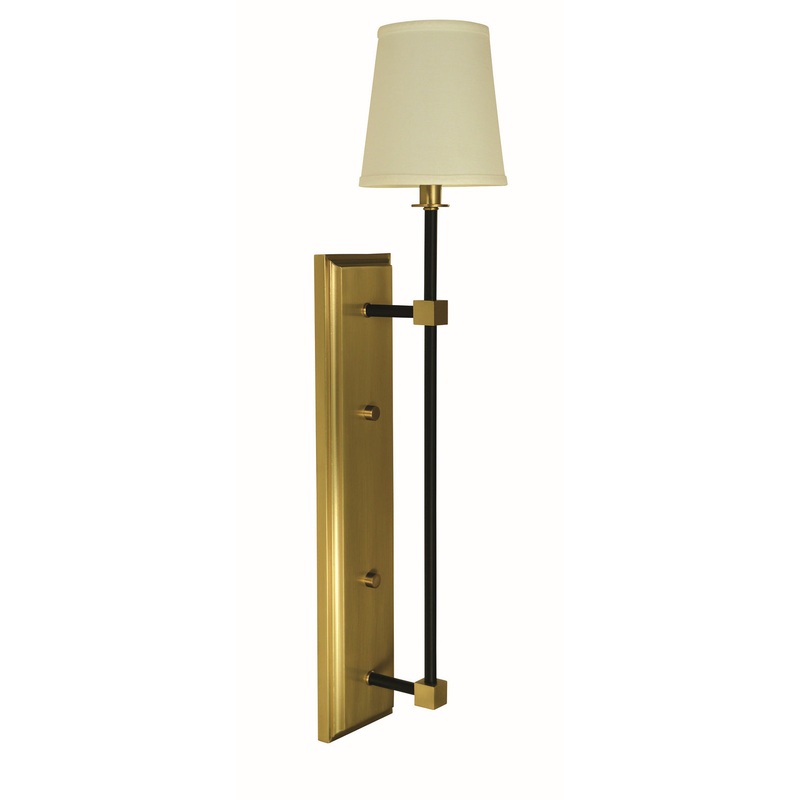 Framburg 5676 BR/MBLACK Sconces One Light Wall Sconce, Brushed Brass and Matte Black