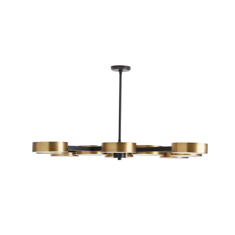 Arteriors 89108 Linus Ten Light Chandelier Antique Brass