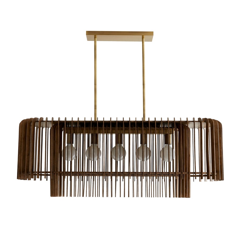 Arteriors 89334 Valencia Five Light Chandelier Dark Walnut