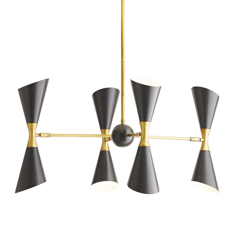 Arteriors 89357 Fuentes Eight Light Chandelier Antique Brass