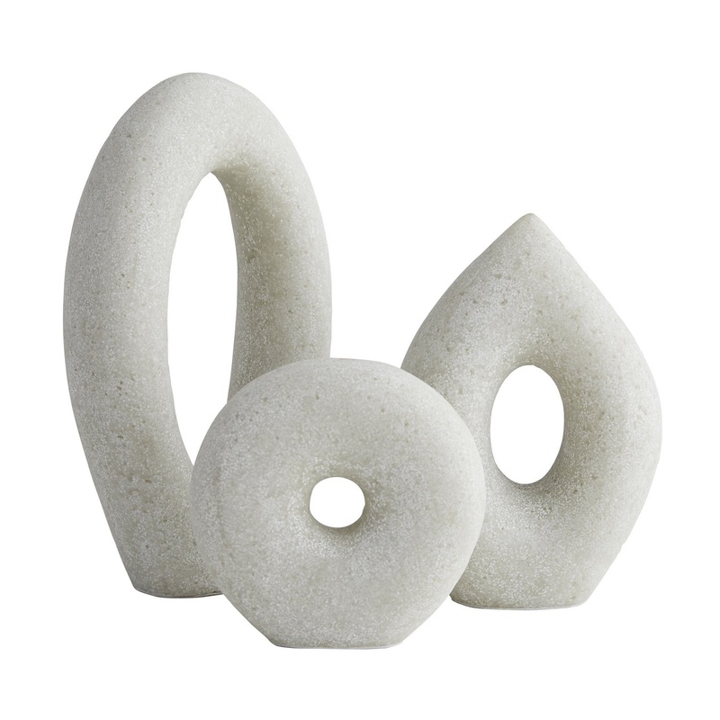 Arteriors 9221 Cocos Sculptures Set of 3 White