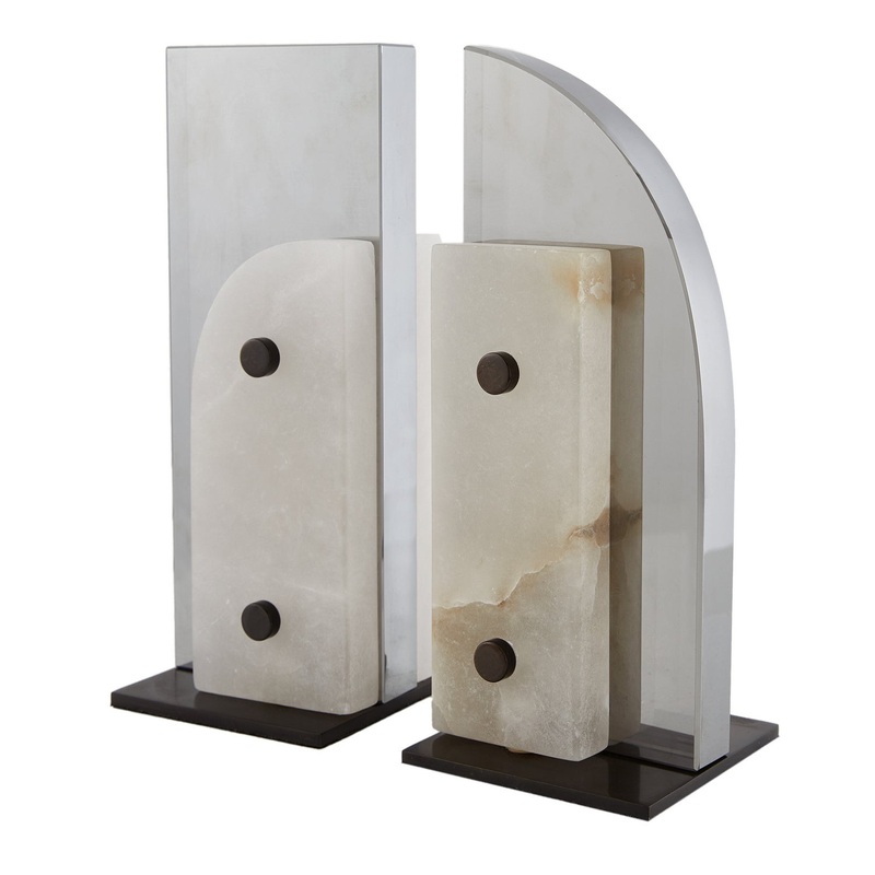 Arteriors 9308 Porter Bookends, Set of 2 Smoke Luster