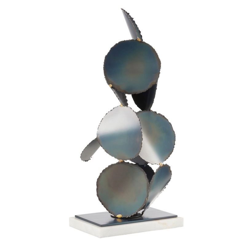 Arteriors ASI05 Kensey Sculpture Burnt Iron/White
