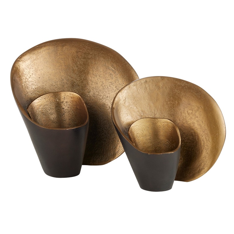 Arteriors ASI06 Demarco Sculptures, Set of 2 Antique Brass/Bronze