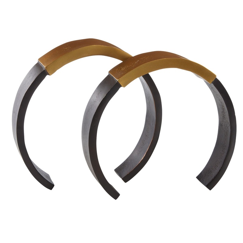 Arteriors ASI07 Calum Sculptures, Set of 2 Antique Brass/Bronze