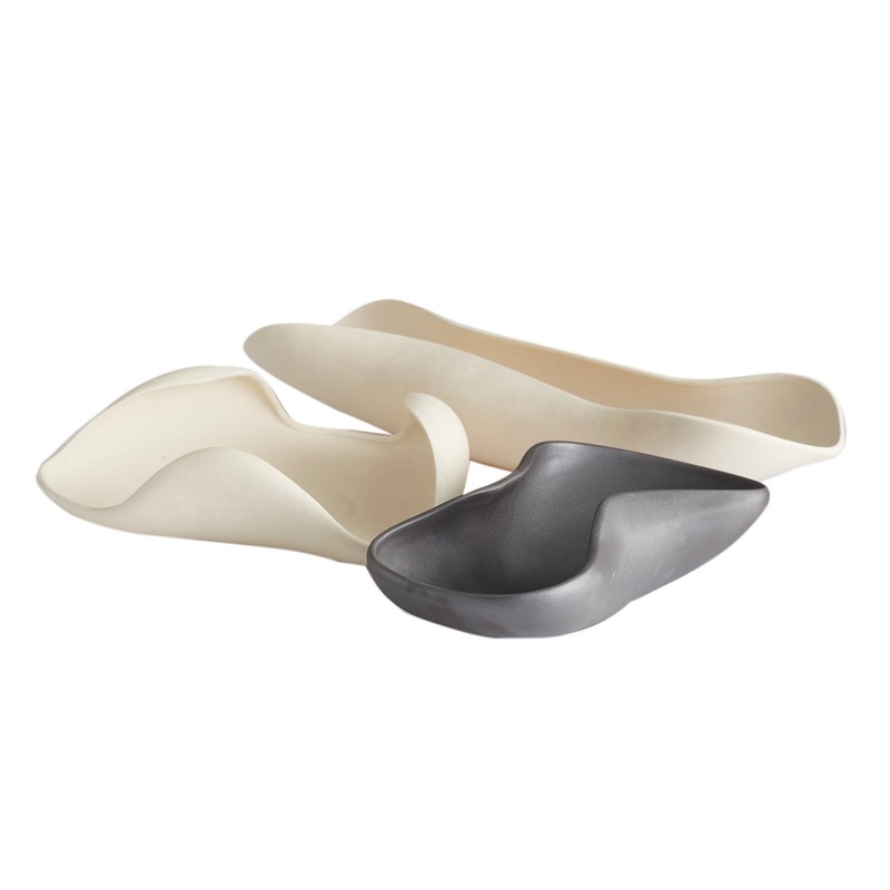 Arteriors DA1001 Rolls Trays, Set of 3 Matte Black