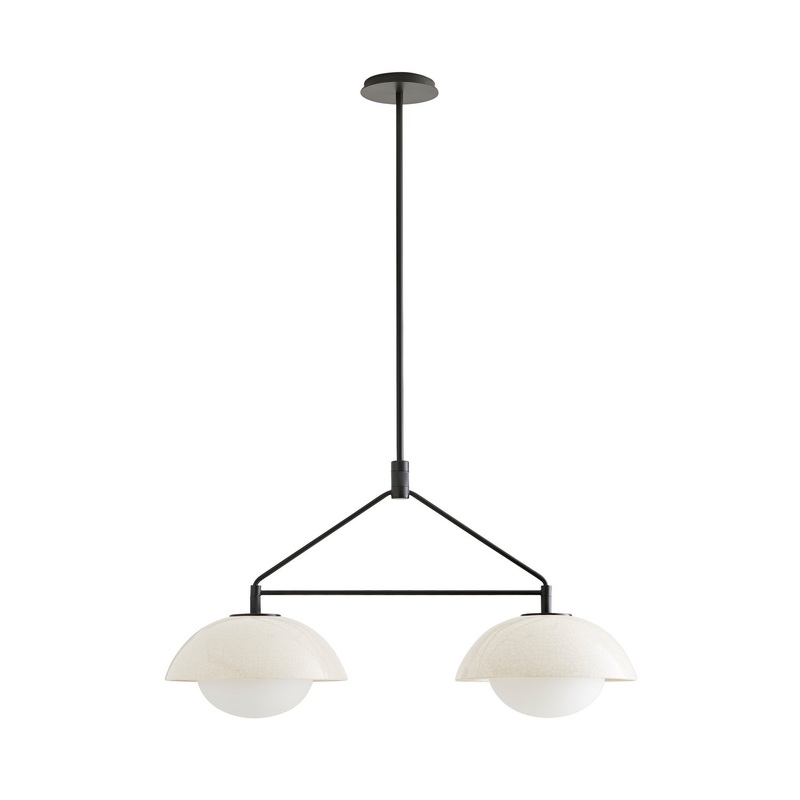 Arteriors DA49001 Glaze Two Light Linear Pendant Ivory Stained Crackle