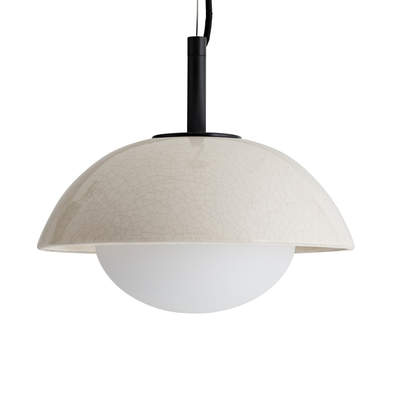 Arteriors DA49002 Glaze One Light Pendant Ivory Stained Crackle