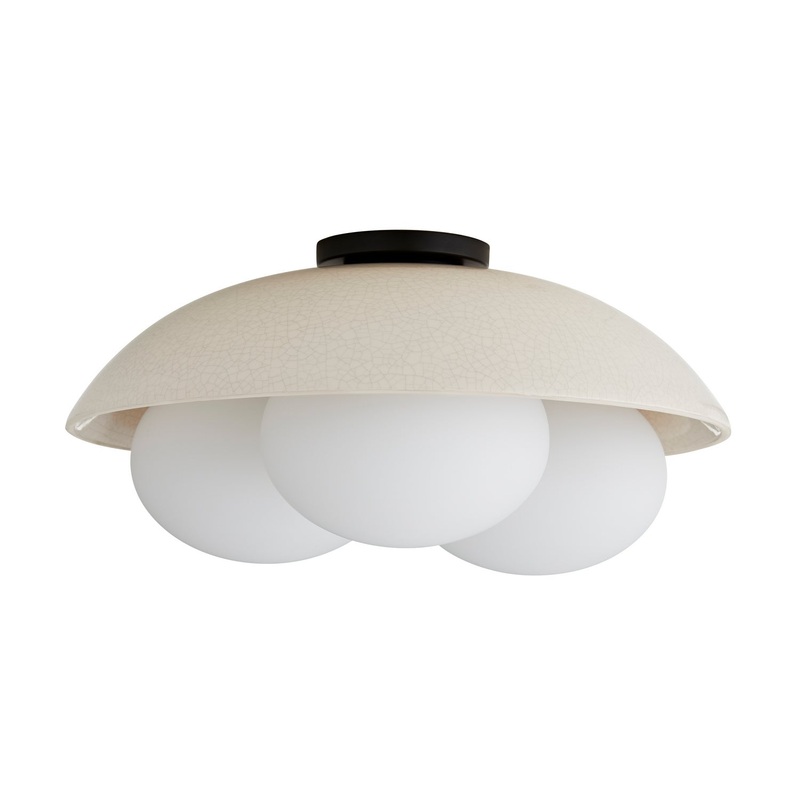 Arteriors DA49004 Glaze Three Light Flushmount Ivory Stained Crackle
