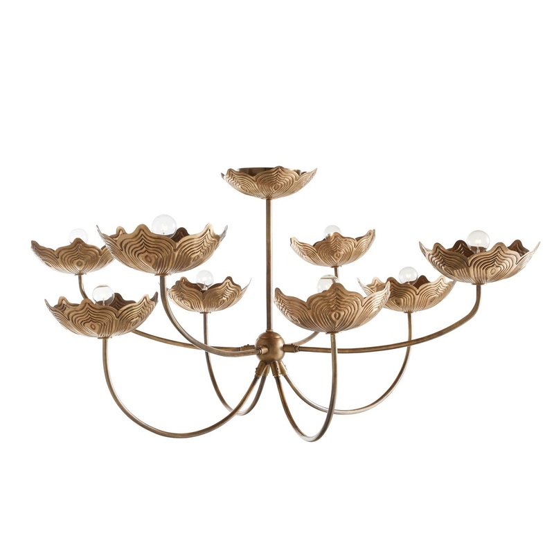 Arteriors DLI06 Encinitas Eight Light Chandelier Antique Brass/Antique Brass
