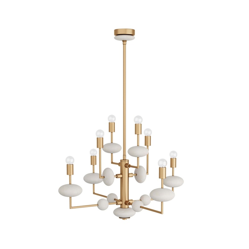 Arteriors DMC01 Vista Eight Light Chandelier Antique Brass
