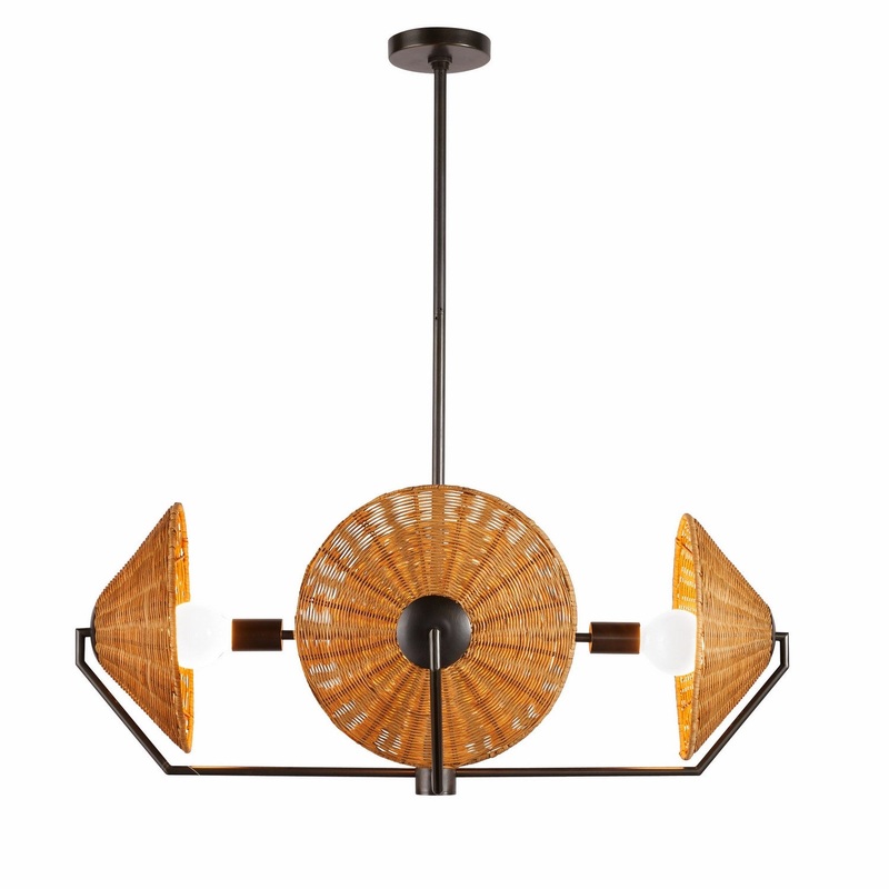 Arteriors DMC23 Coleman Four Light Chandelier Natural/English Bronze