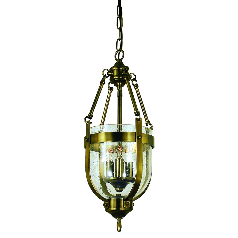 Framburg 1013 AB Hannover Three Light Chandelier, Antique Brass