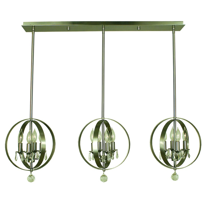 Framburg 1051 BN Constellation 12 Light Island Chandelier, Brushed Nickel