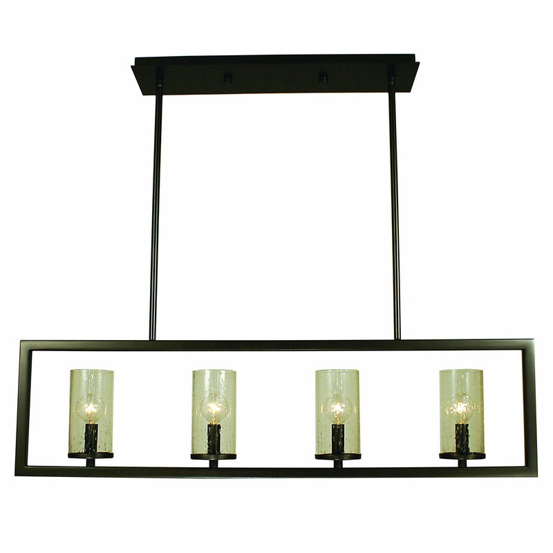 Framburg 1154 MB Theorem Four Light Island Chandelier, Mahogany Bronze