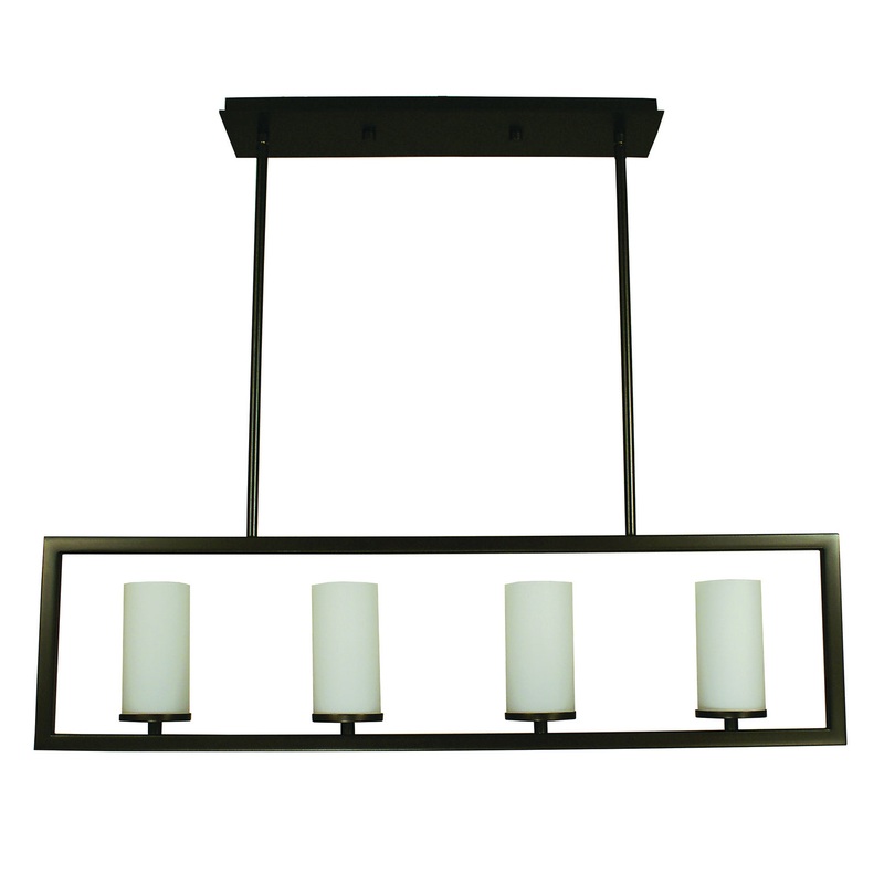 Framburg 1194 MB Theorem Four Light Island Chandelier, Mahogany Bronze