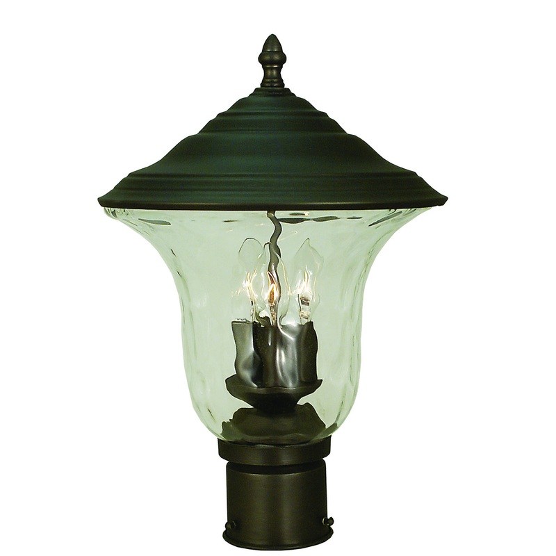 Framburg 1227 IRON Hartford Three Light Exterior Post Mount, Iron
