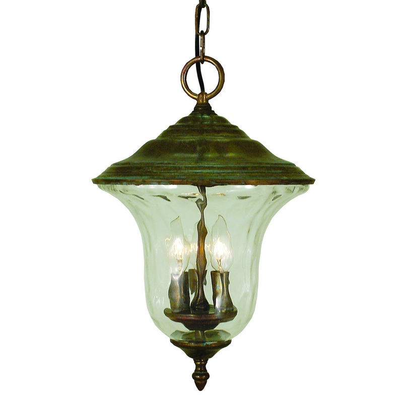 Framburg 1228 RC Hartford Three Light Exterior Ceiling Mount, Raw Copper
