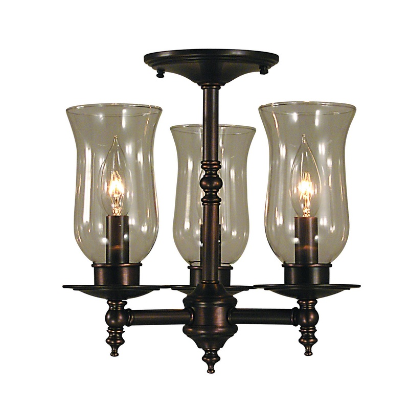 Framburg 2506 SBR Sheraton Three Light Flush / Semi-Flush Mount, Siena Bronze