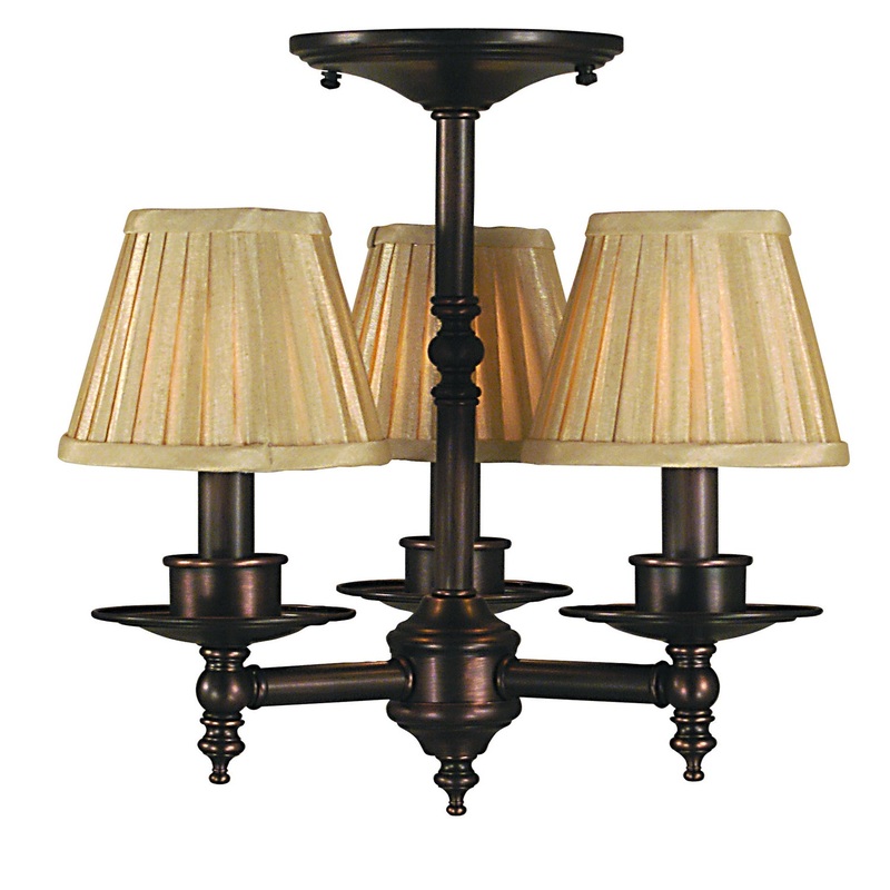 Framburg 2516 SBR Sheraton Three Light Flush / Semi-Flush Mount, Siena Bronze