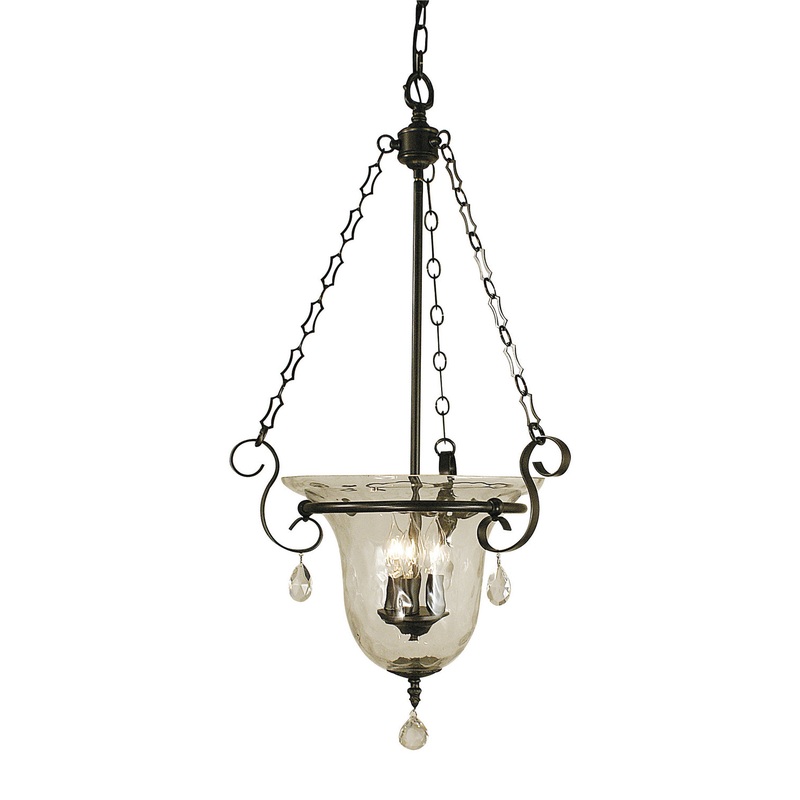 Framburg 2919 MB Carcassonne Three Light Foyer Chandelier, Mahogany Bronze