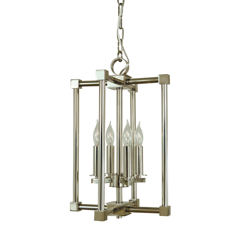 Framburg 4604 PN Lexington Four Light Chandelier, Polished Nickel