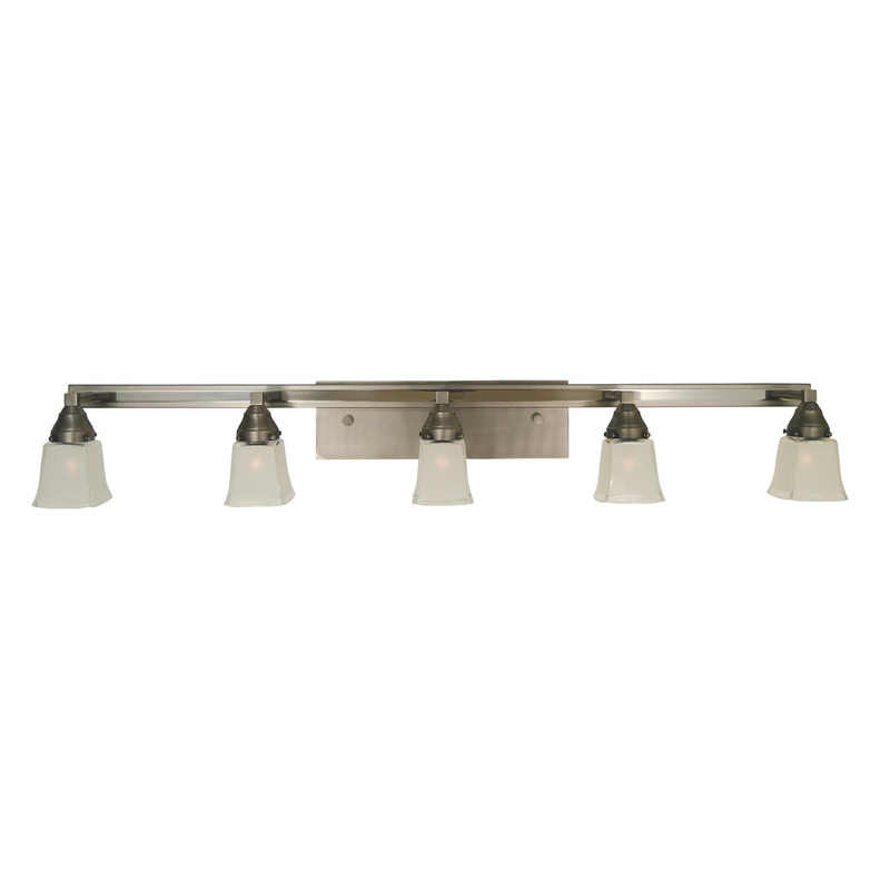 Framburg 4775 SP/PN Mercer Five Light Wall Sconce, Satin Pewter with Polished Nickel