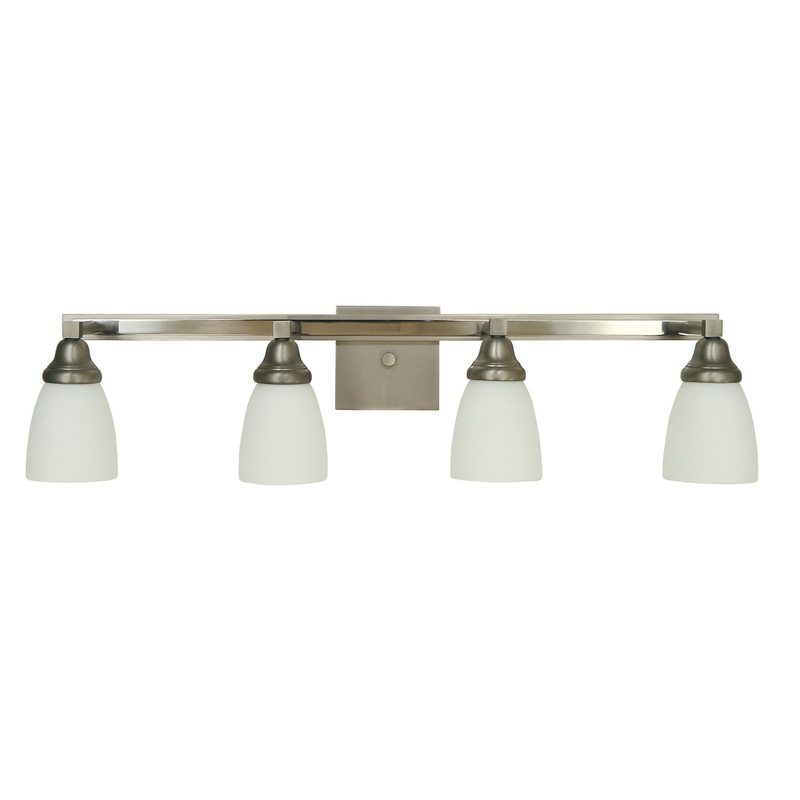 Framburg 4784 SP/PN Mercer Four Light Wall Sconce, Satin Pewter with Polished Nickel
