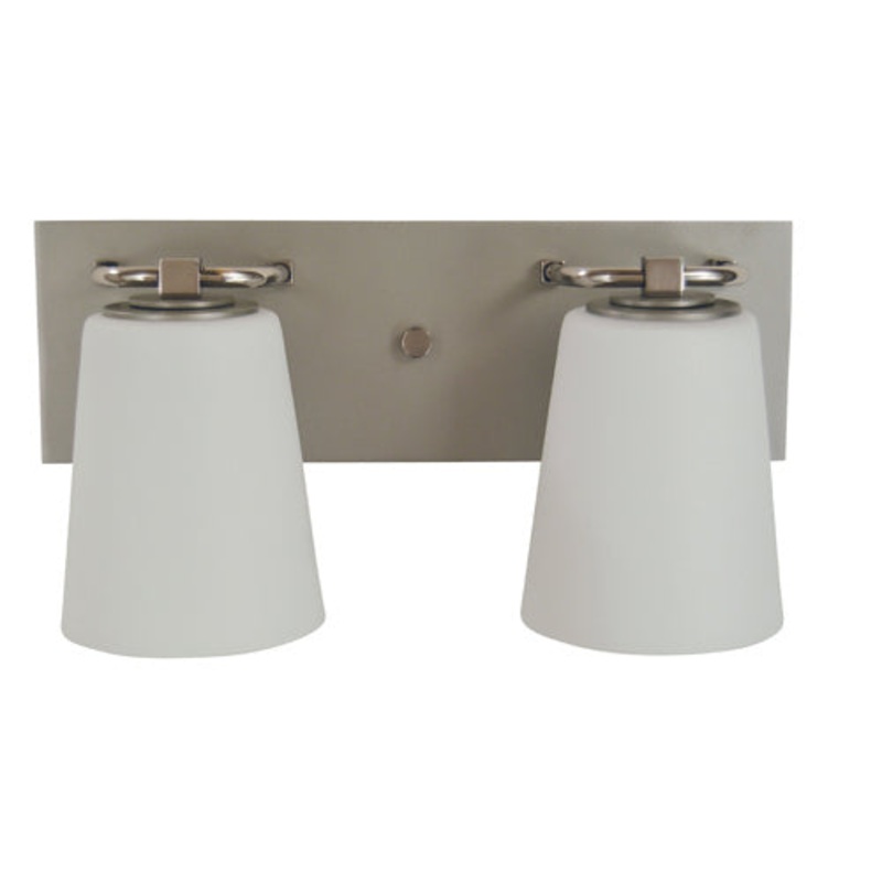 Framburg 4852 SP/PN/WH Mercer Two Light Bath, Satin Pewter with Polished Nickel
