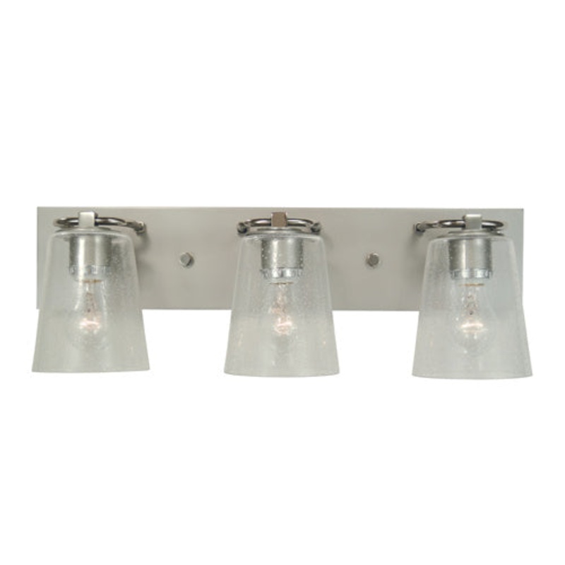 Framburg 4853 SP/PN/CS Mercer Three Light Bath, Satin Pewter with Polished Nickel