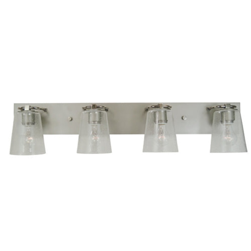 Framburg 4854 SP/PN/CS Mercer Four Light Bath, Satin Pewter with Polished Nickel