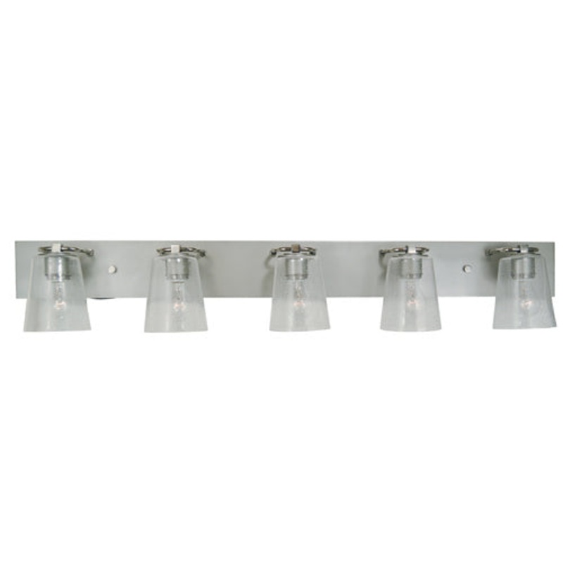 Framburg 4855 SP/PN/CS Mercer Five Light Bath, Satin Pewter with Polished Nickel