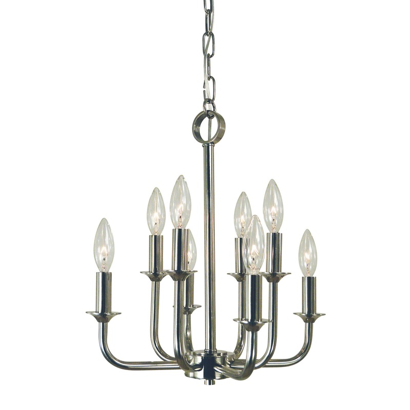 Framburg 4986 PN Boulevard Six Light Chandelier, Polished Nickel