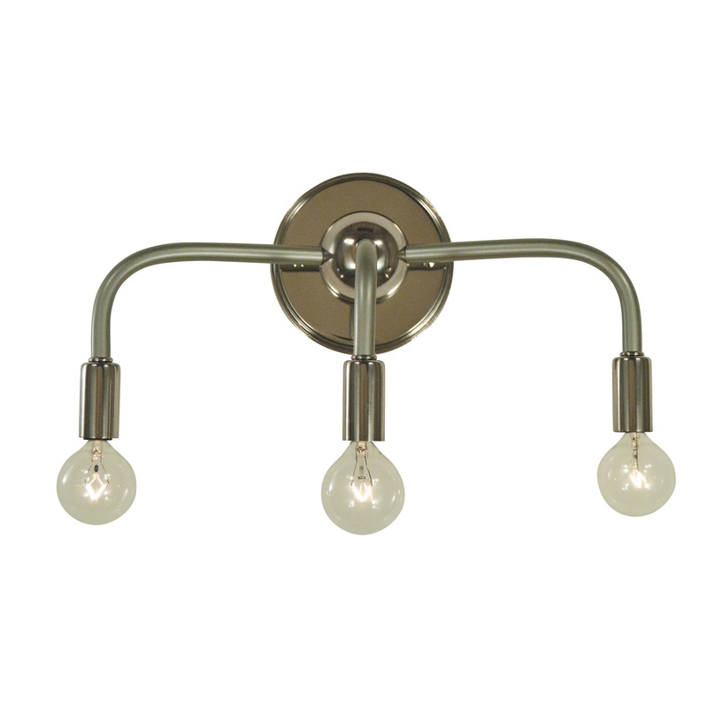 Framburg 5003 PN/SP Candide Three Light Wall Sconce, Polished Nickel with Satin Pewter Accents