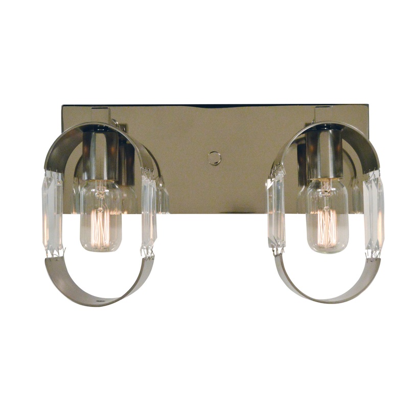 Framburg 5012 PN/BN Josephine Two Light Wall Sconce, Polished Nickel with Brushed Nickel Accents