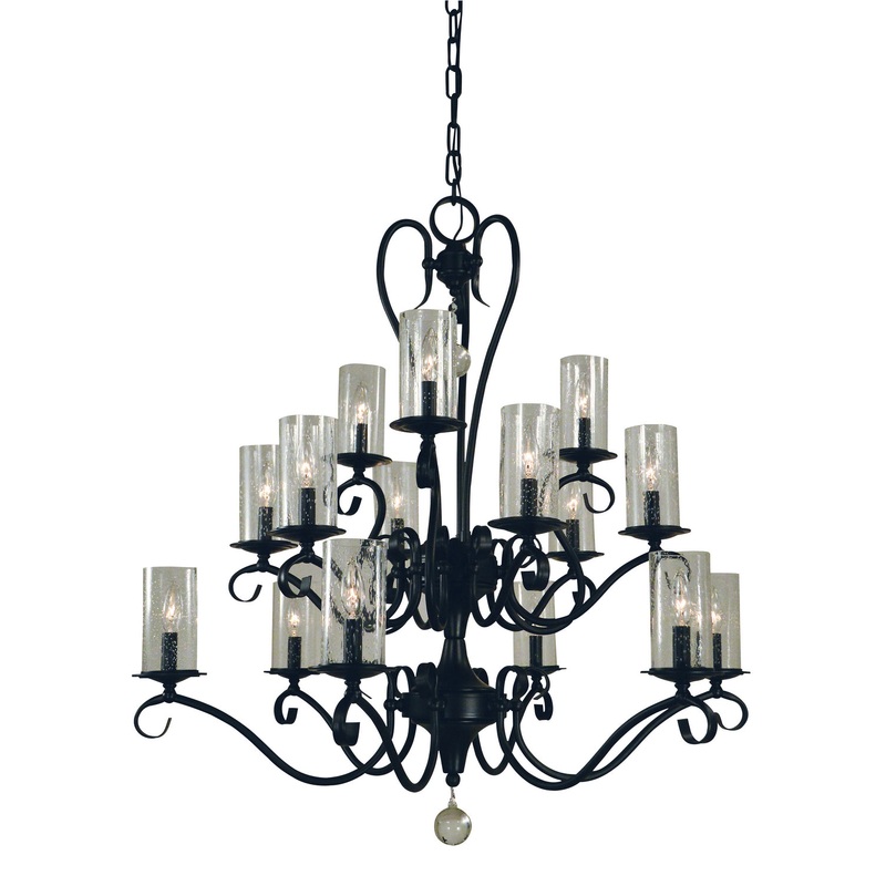 Framburg 5027 MBLACK Ilsa 15 Light Chandelier, Matte Black