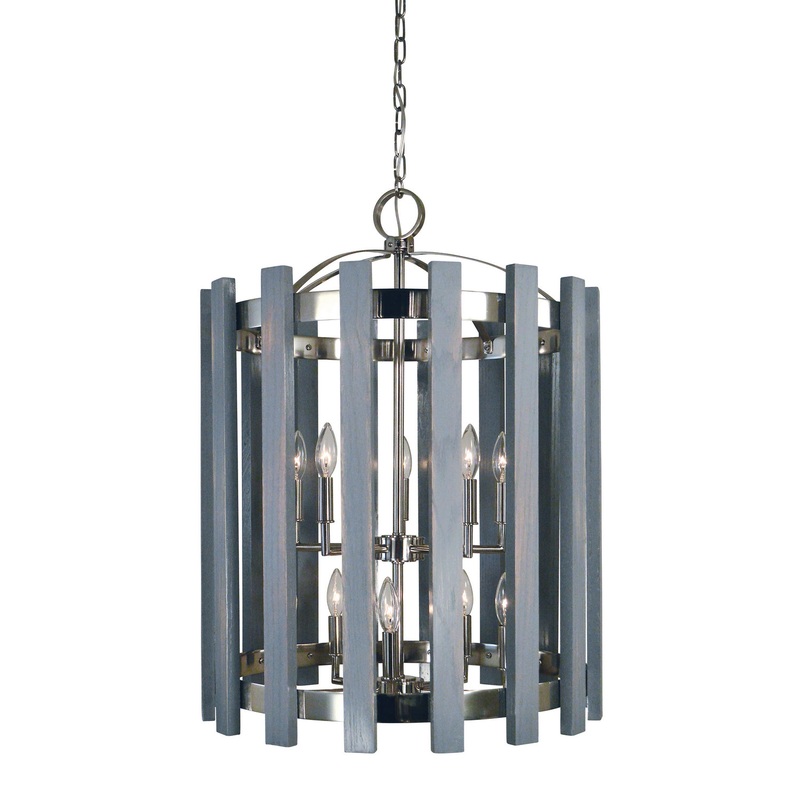 Framburg 5120 PN Arcadia Ten Light Chandelier, Polished Nickel