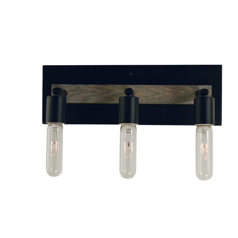 Framburg 5438 MBLACK Loft Three Light Wall Sconce, Matte Black