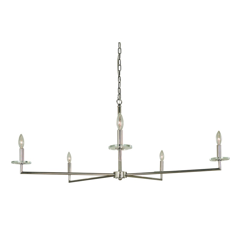 Framburg 5450 PN Muse Five Light Chandelier, Polished Nickel