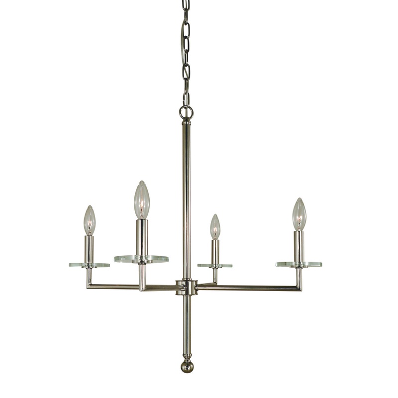 Framburg 5454 MBLACK Muse Four Light Chandelier, Matte Black