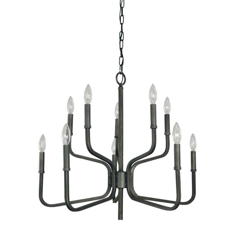 Framburg 5480 IRON Heidelberg Ten Light Chandelier, Iron