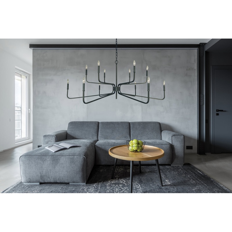 Framburg 5486 IRON Heidelberg 12 Light Chandelier, Iron