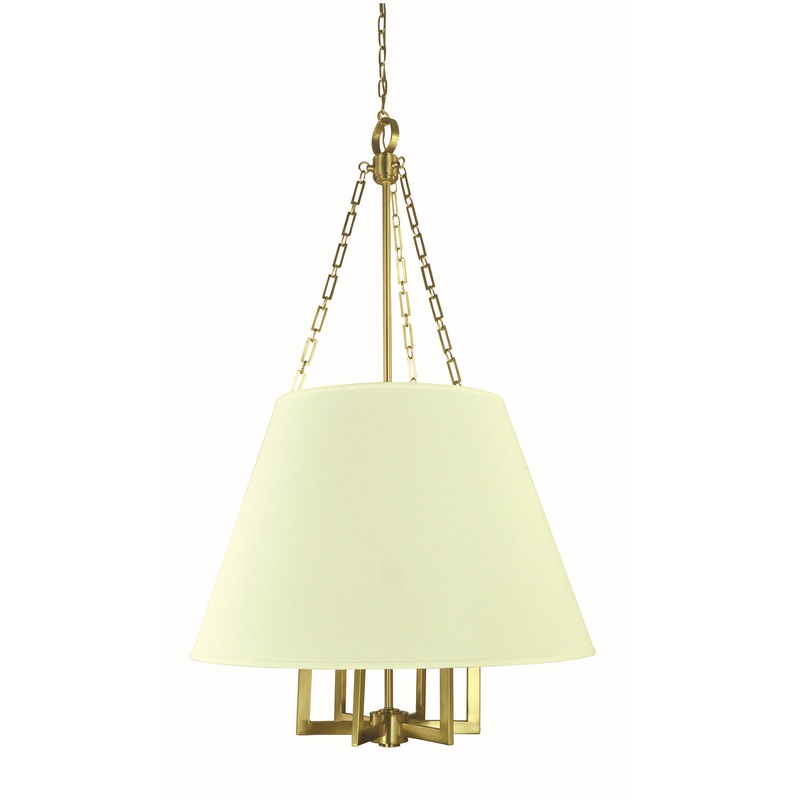 Framburg 5606 BR Bistro Six Light Foyer Chandelier, Brushed Brass