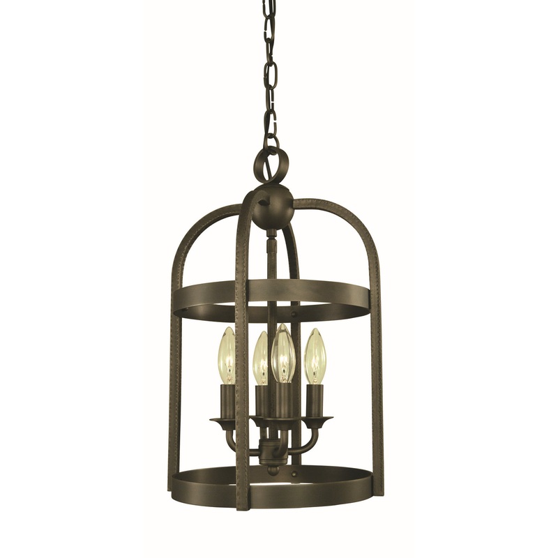 Framburg 5644 IRON Heidelberg Four Light Mini Chandelier, Iron