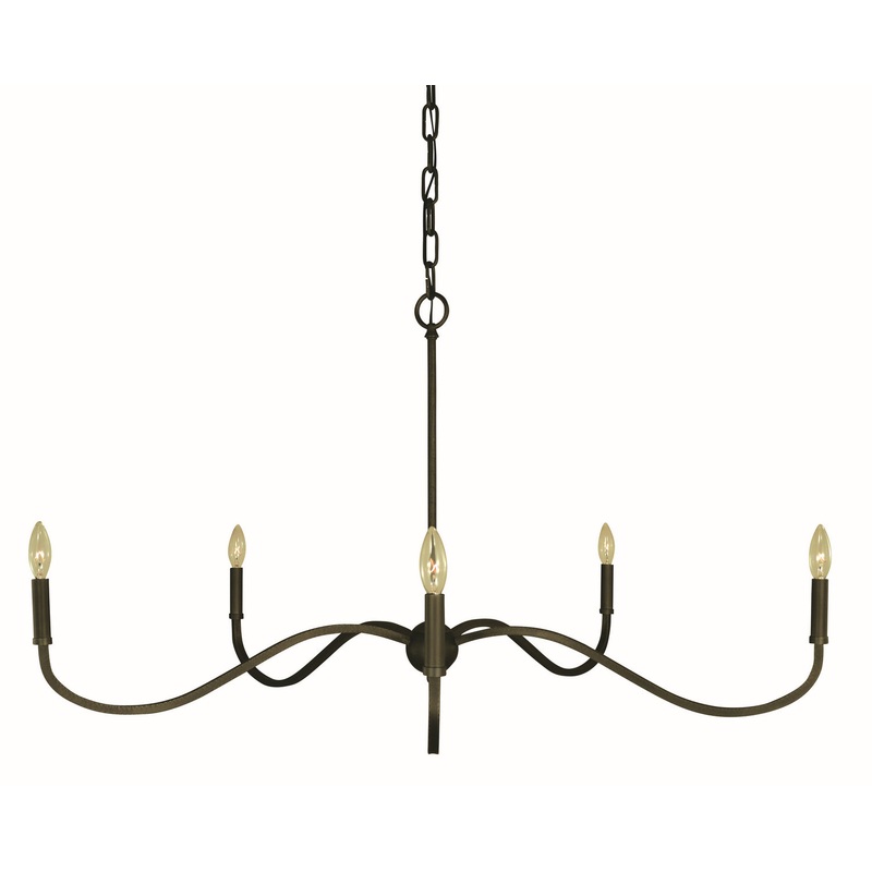 Framburg 5647 IRON Heidelberg Five Light Chandelier, Iron