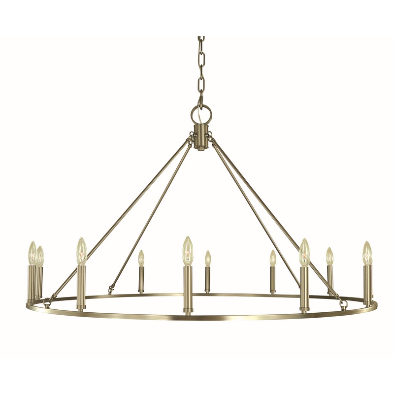 Framburg 5652 BN Midtown 12 Light Chandelier, Brushed Nickel